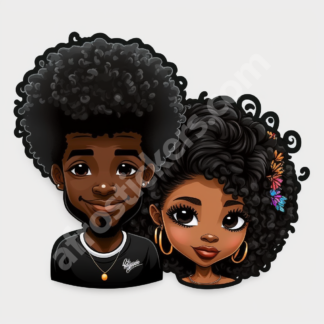 cute couple with textured hair