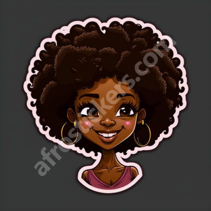 happy rosy cheeked girl with textured round afro