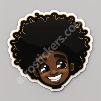 happy boy with textured highlighted fro