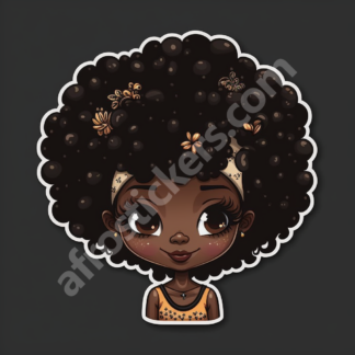 girl with headband and flowers in big curls