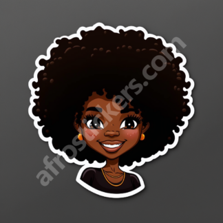 happy woman with textured fro