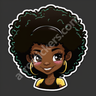 happy pretty girl with a perfectly round afro