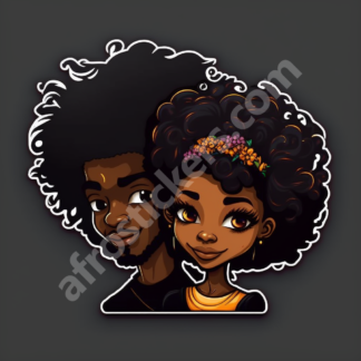 A caramel mocha couple with long curly hair
