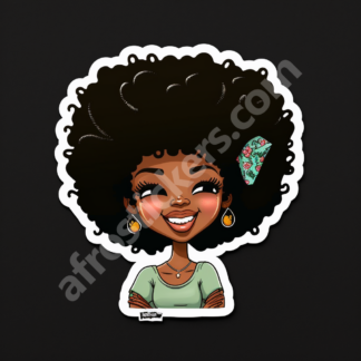laughing woman with textured fro