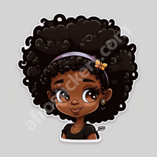 cute little girl with textured fro and butterfly headband