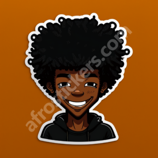 cute happy textured fro guy