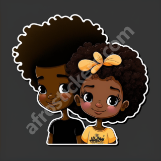 young couple with textured fros and yellow flower