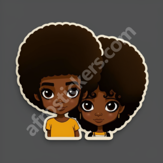 pretty young couple with matching round fros